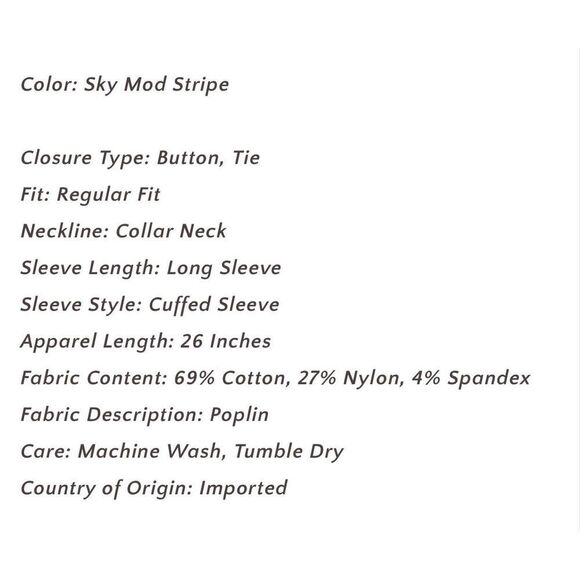 Worthington Womens Blue Striped Tie Waist Blouse Size Small - Picture 10 of 10